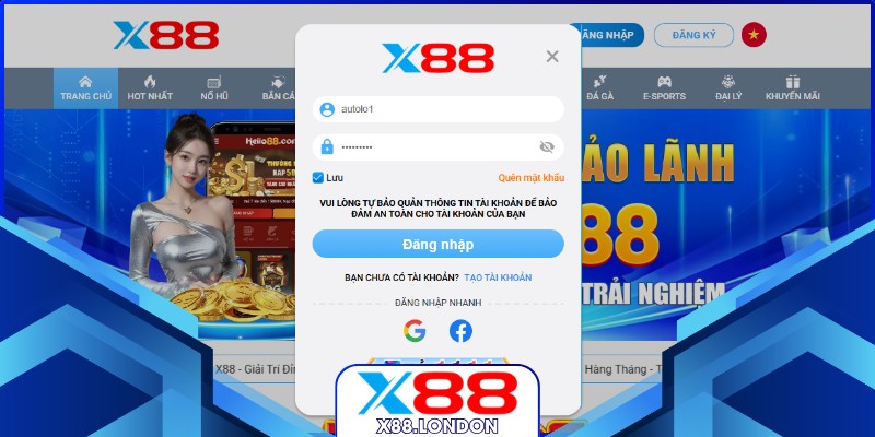 Đăng nhập X88 đúng mới an toàn và nhanh