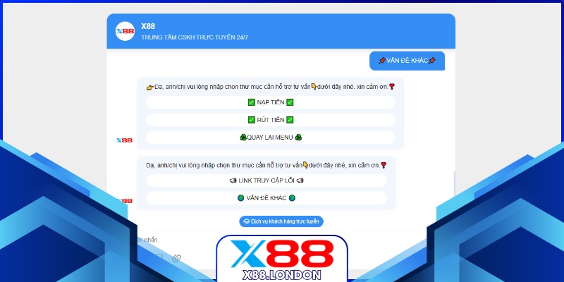 Tổng đài liên hệ X88 hỗ trợ trực tuyến 24/7